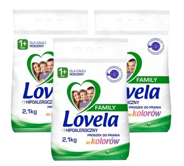 Lovela Family hipoalergiczny proszek do prania koloru Kolor 3x 2,1 kg