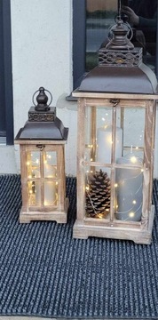 2 фонаря XXL Набор фонарей из беленого дерева, 60 см.