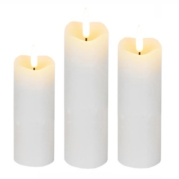 ZESTAW 3 ŚWIECZEK LAMPKI ŚWIECZKI LED NA BATERIE