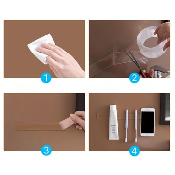 ЛЕНТА НАНО ДВУХСТОРОННЯЯ ПРОЗРАЧНАЯ МНОГОРАЗОВАЯ МОНТАЖНЫЙ КЛЕЙ 5М