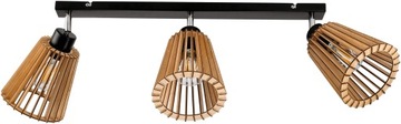 Lampa Drewniana LED Sufitowa Regulowana E27