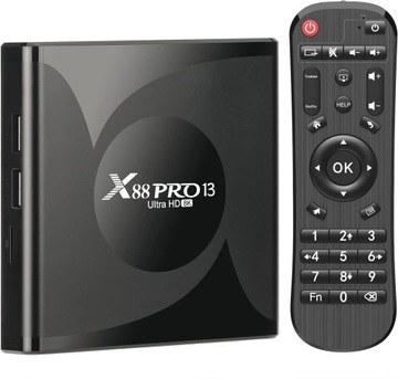 Dekoder Smart TV box X88pro,2/16GB, Wifi 6, Android 13, odtwarzacz HDD