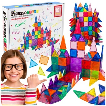 PICASSO TILES Klocki magnetyczne konstrukcyjne wersja podróżna 101 elem