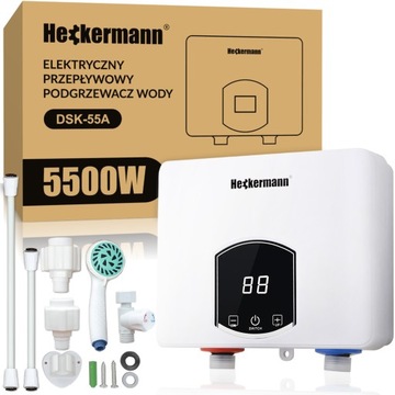 ELEKTRYCZNY PRZEPŁYWOWY PODGRZEWACZ WODY 230V 5,5kW 5500W