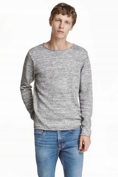 H&M HM Sweter dzianinowy szary melanż XXL .