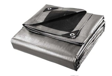 Plandeka 2x4 GRUBA Srebrno-Czarna 260g Mrozoodporna Wodoodporna UV+++