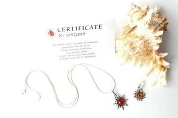 Серебряный КУЛОН с нежным ЯНТАРЕМ + ЦЕПОЧКА