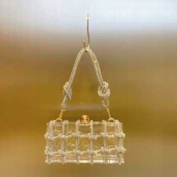 Przezroczysty akrylowy kopertówka Rhinestone torb