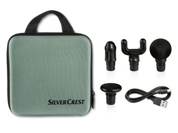 SILVERCREST PERSONAL CARE Pistolet do masażu SMMG 3.7 A1 7,4V - 4 nasadki !