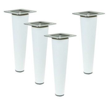 4x Noga do mebli, stolika drewniana, buk biała prosta, zestaw 15 cm