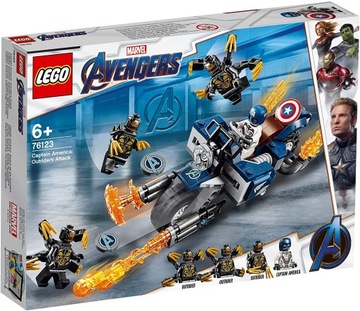 Klocki LEGO Marvel Avengers 76123 - Kapitan Ameryka: atak Outriderów