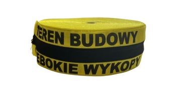 Taśma BHP Ostrzegawcza GŁĘBOKIE WYKOPY 100m Dwustronna Wodoodporna