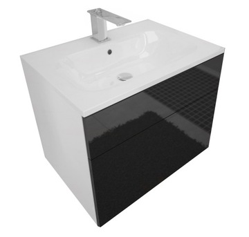 Szafka pod umywalkę ORTON - CZARNY POŁYSK wisząca