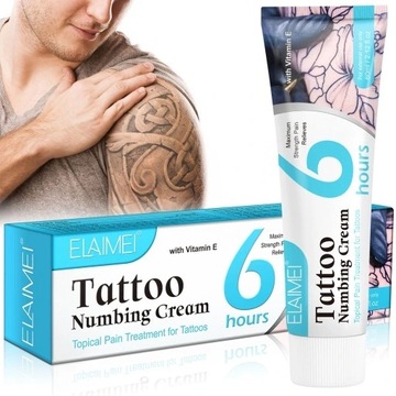 Tattoo Numbing Cream, Обезболивающий крем для татуировок, 60 мл / Коробка, ELAIMEI