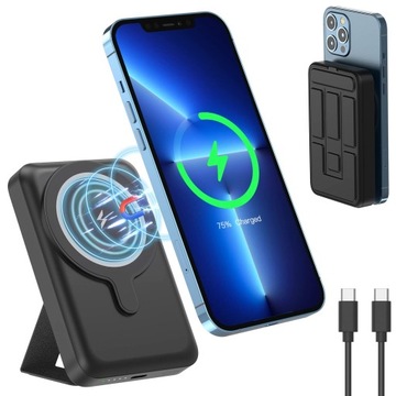 Magnetyczny Bezprzewodowy Powerbank Uchwyt iPhone