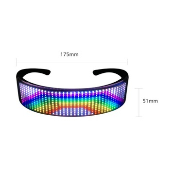 OKULARY LED BLUETOOTH KOLOROWE ŚWIATŁO DLA PARTY