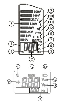 Тестер Тестер Измеритель напряжения и фазы UT18C RCD T+