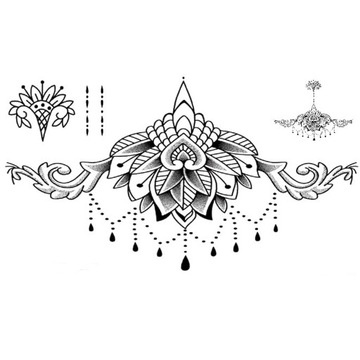 МОЮЩАЯСЯ ВРЕМЕННАЯ ТАТУ С БОЛЬШИМИ ЦВЕТАМИ И АЛМАЗАМИ