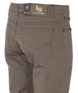 SPODNIE MATERIAŁOWE BAWEŁNIANE BEŻOWE LETNIE GŁADKIE W35