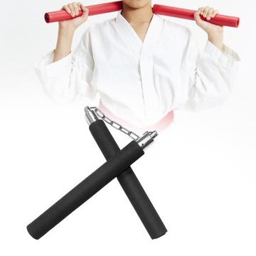 Nunczaki treningowe z pianki Wygodny uchwyt Nunchakus Chiński czarny