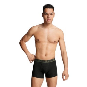 PUMA BOKSERKI MĘSKIE MAJTKI BASIC BOXER 2P OLIWKOWA ZIELEŃ/CZARNE r.M