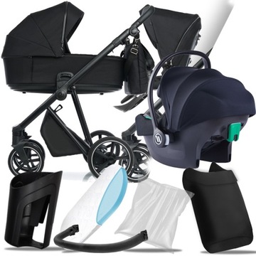 WÓZEK 3W1 ROAN IVI TRUE BLACK I + AVIONAUT COSMO