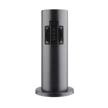 Садовый столб Solight IP44, нержавеющая сталь, 2 розетки, цилиндр, черный PG10B