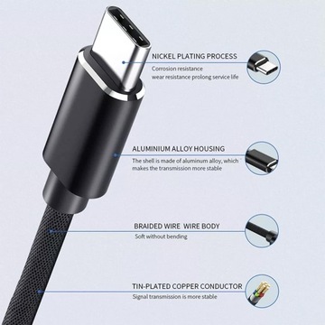 Кабель USB-C — USB Micro B. 5-контактный зарядный кабель с поддержкой зарядки и синхронизации OTG.