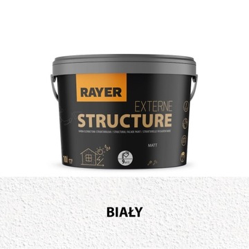 Farba Strukturalna Elewacyjna RAYER 10l biała HIT!