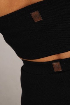 Повязка на голову M TOP BLACK из хлопка в рубчик