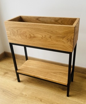 LOFT большая индустриальная подставка для цветов OAK FLOWER с полкой