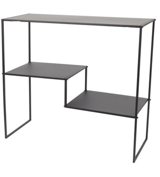 KONSOLA METALOWY REGAŁ CZARNY MATOWY PÓŁKA LOFT INDUSTRIALNY 77x 68x 30 cm