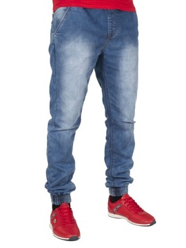 Spodnie męskie jogger jeans W:35 92 CM granat