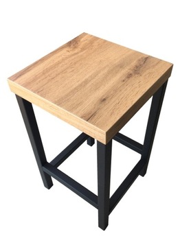 Solidny HOKER metalowy taboret 75cm WYBÓR KRZESŁO ZłOŻONE DĄB WOTAN EUREKA