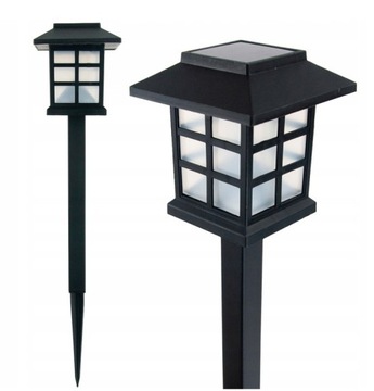 LAMPA OGRODOWA SOLARNA WBIJANA LATARENKA 2SZT BARWA ZIMNA BIAŁA