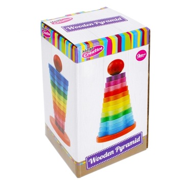 Деревянная пирамида, красочная обучающая головоломка