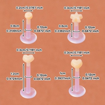 Прозрачный акриловый аксессуар для губ, Пирсинг для ореха, Лабретка,