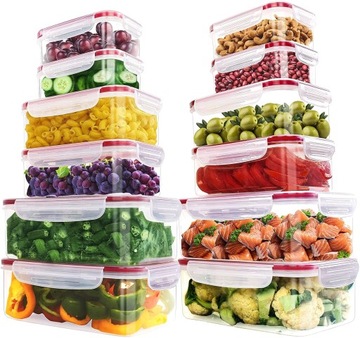 POJEMNIKI PLASTIKOWE NA ŻYWNOŚĆ 12 SZT LUNCH BOX