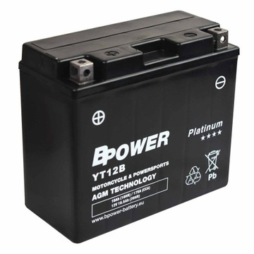 BPower Platinum AGM YT12B-BS 12V 10Ah 175A ET12B