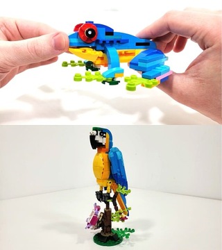 LEGO CREATOR ЭКЗОТИЧЕСКИЙ ПОПУГАЙ РЫБА ЛЯГУШКА 31136 ДЛЯ МАЛЬЧИКОВ ДЕВОЧЕК 24Ч