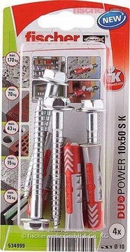 FISCHER kołki duopower 10x50 S K NV blister 4szt.