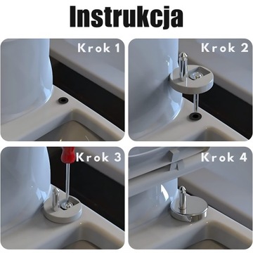 ZAWIASY DO DESKI SEDESOWEJ WYMIENNE NAKRĘTKI MOCUJĄCE 50MM - 4 SZTUKI