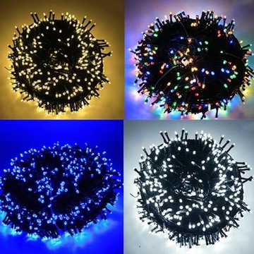 Рождественские елочные гирлянды, 100 светодиодов, толстый кабель, разные цвета, внешние.