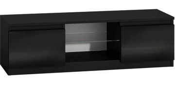 STOLIK RTV 120CM CZARNY POŁYSK SALON SZAFKA PÓŁKA