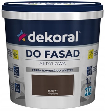 Farba Fasadowa Dekoral Polinit BRĄZOWA 5L