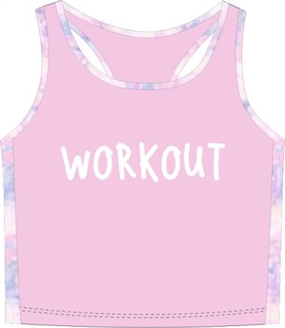 TOP SPORTOWY KOSZULKA krótka FITNES GIMNASTYKA JOGA w-f RÓŻ 122/128 R075F