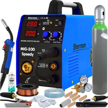 Sherman MIG 200 Speedy MIGOMAT 2w1 MAG FLUX Zestaw