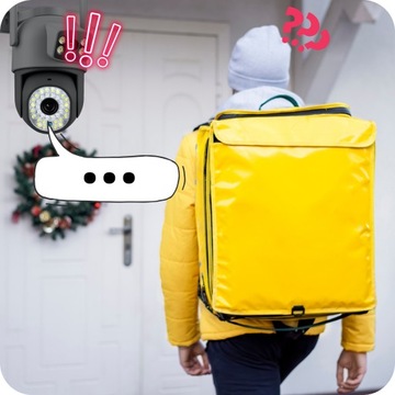 ДВОЙНАЯ WIFI IP УМНАЯ НАРУЖНАЯ ВРАЩАЮЩАЯСЯ КАМЕРА С ПРИЛОЖЕНИЕМ ZOOM PUSH 2x3 МП