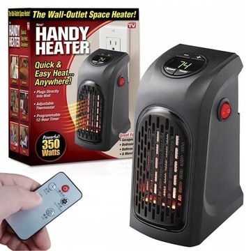 MINI GRZEJNIK + PILOT ELEKTRYCZNY FARELKA DO KONTAKTU GNIAZDKA HANDY HEATER