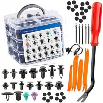 Zestaw Spinek Klipsów Samochodowych 675 Elementów Uniwersalne - PREMIUM SET